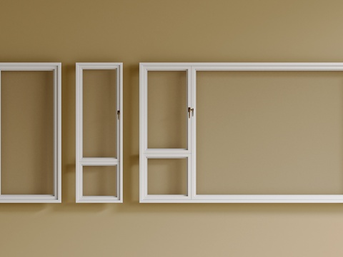  现代开平窗 窗户组合 落地窗3d模型 