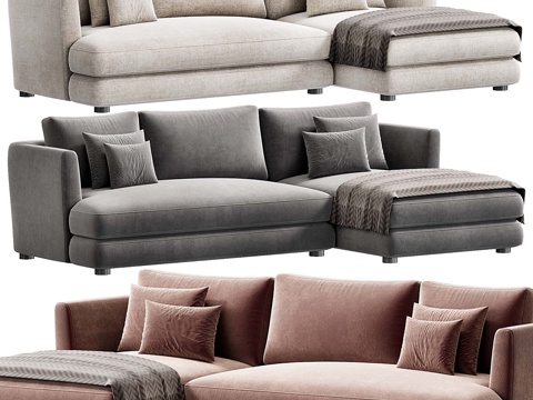  现代 Morty 布艺组合转角沙发3d模型 