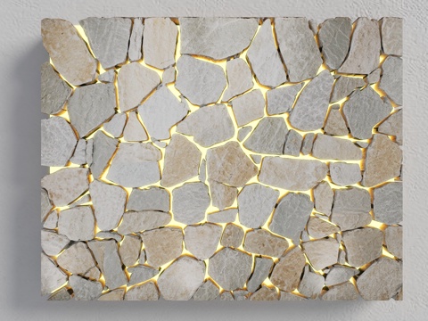 文化石 透光石材背景墙 文化石墙面 电视背景墙 岩石背景墙su模型