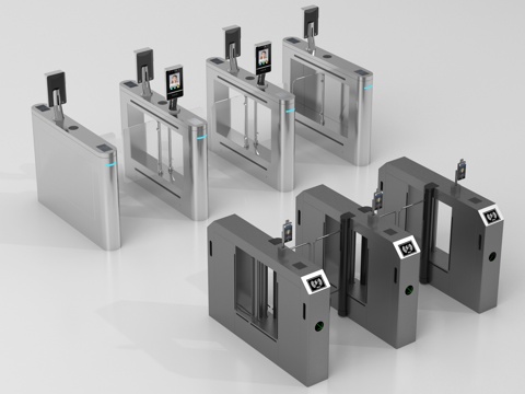  现代门禁 闸机 门禁机 闸门 感应门 门闸3d模型 