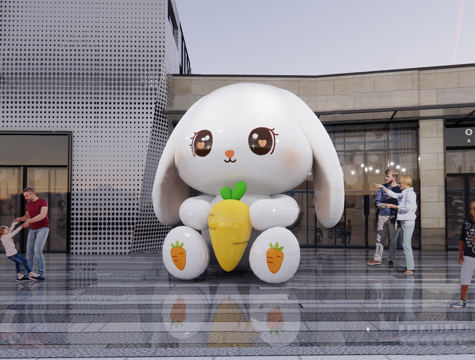 现代兔子玩偶雕塑 玩具陈设su模型