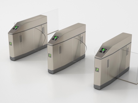  现代门禁 闸机 门禁机 闸门 感应门 门闸3d模型 