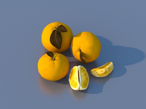  橘子 橙子 柑子 水果3d模型 