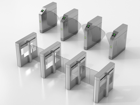  现代门禁 闸机 门禁机 闸门 感应门 门闸3d模型 