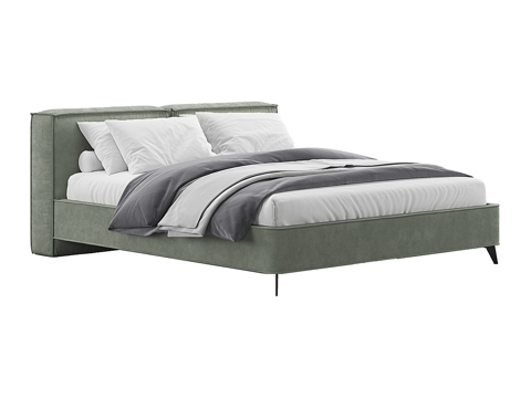  现代简约双人床 双人床 简约床 卧室床 抱枕 床垫3d模型 