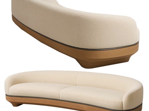 多人弧形沙发su模型