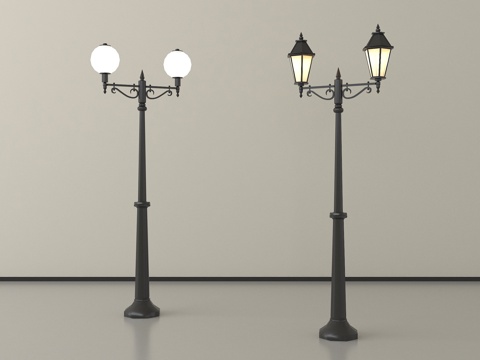 法式路灯 庭院灯 户外灯su模型