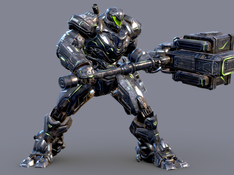 科技感武器装甲 战斗机器人 战斗装甲 动漫人物su模型
