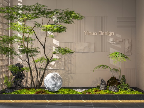 现代室内景观 景观造景 植物组合 庭院景观 景观树 室内造景su模型