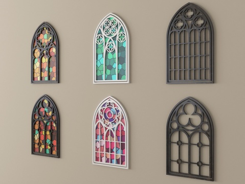 欧式镂花窗 雕花窗户su模型