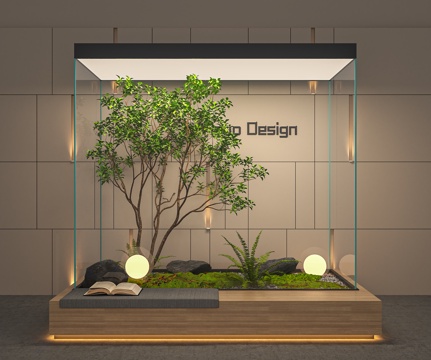 现代室内景观 景观造景 植物组合 庭院景观 景观树 室内造景su模型