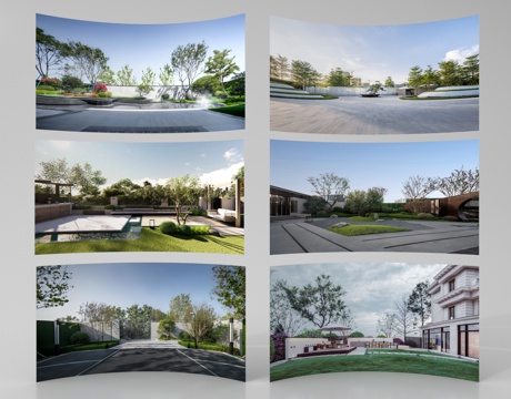  现代其他材质 环绕背景 户外外景 城市背景3d模型 