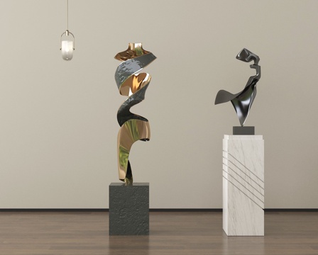 现代雕塑摆件 抽象雕塑 艺术雕塑su模型