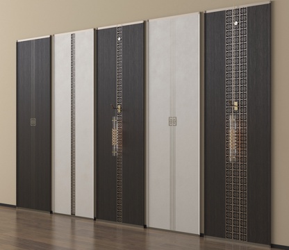  新中式护墙板 木饰面背景墙 墙饰板3d模型 