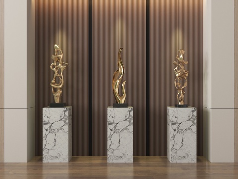 现代雕塑摆件 抽象雕塑su模型