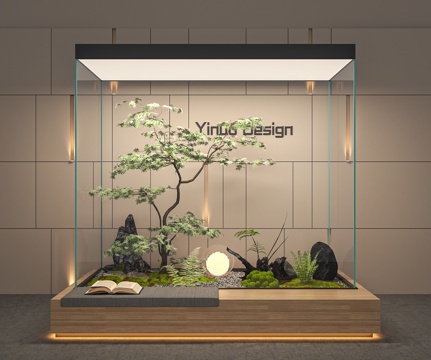 现代室内景观 景观造景 植物组合 庭院景观 景观树 室内造景su模型