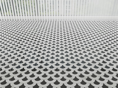  现代石材地面拼花3d模型 