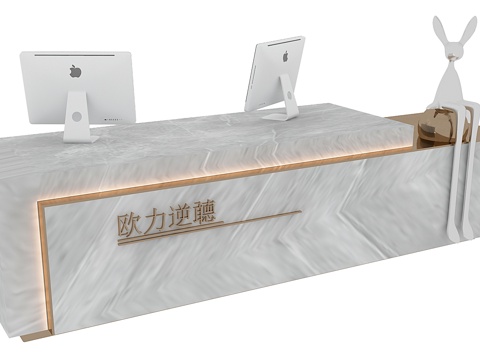  收银台接待前台3d模型 