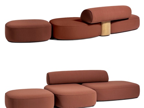 多人模块沙发su模型