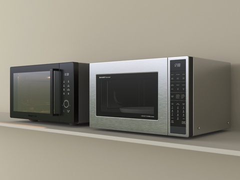 现代微波炉  厨房电器su模型