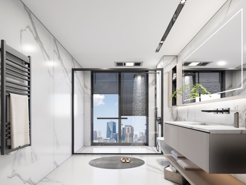 现代卫生间_干湿分离卫生间_现代卫生间_卫生间su模型