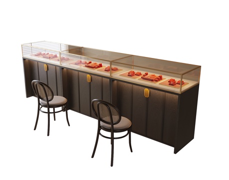 现代金饰展柜 展架su模型