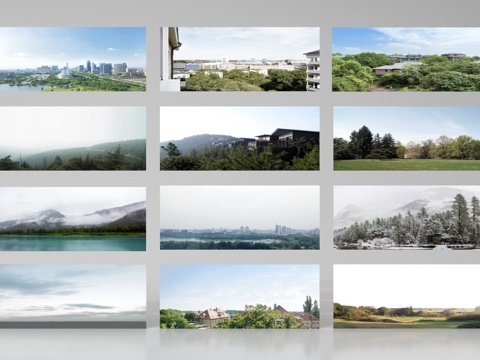 现代其他材质 环绕背景 户外外景 城市背景su模型