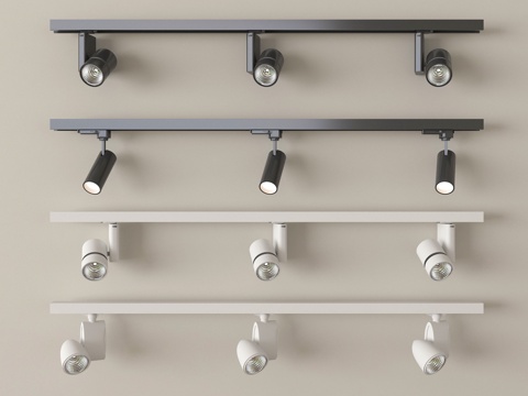 现代筒灯射灯 轨道式射灯su模型