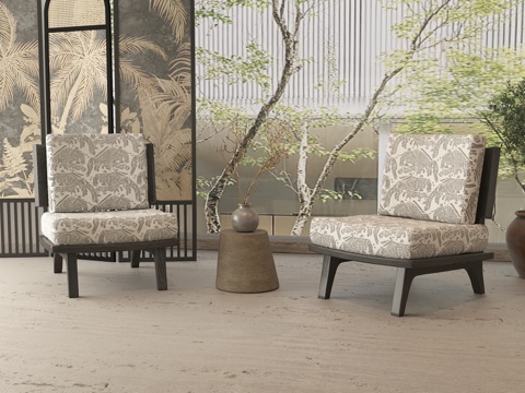 现代休闲桌椅组合su模型