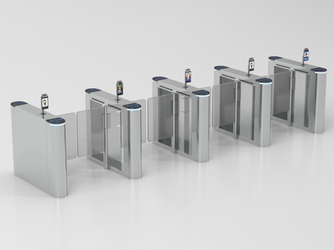 现代门禁 闸机 门禁机 闸门 感应门 门闸su模型