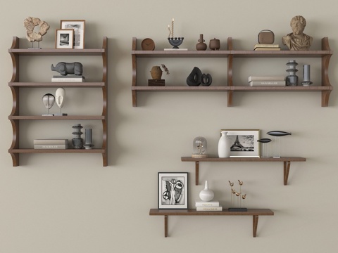 中古风置物架 摆件装饰su模型