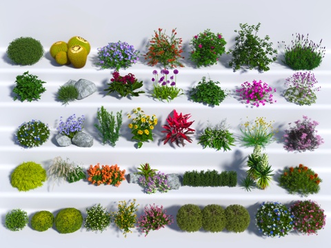  植物 绿植 中古风 花 灌木3d模型 