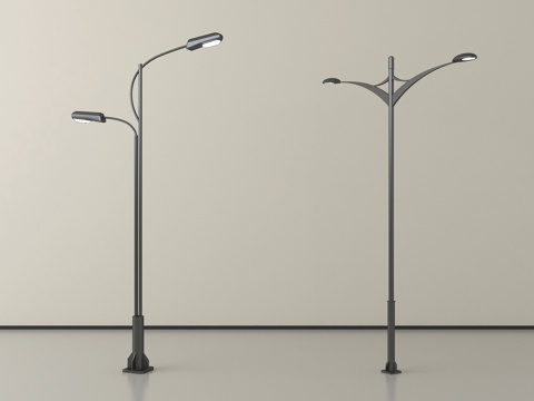现代户外路灯 高杆灯 景观灯su模型
