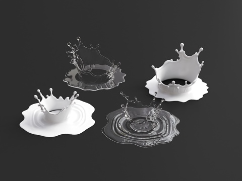 水花雕塑 雕塑装置 水花 室内雕塑装饰 水花摆件su模型