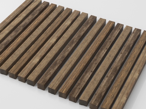 现代老木头 木头柱子 旧木方 木材 木梁su模型