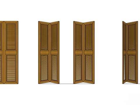 实木屏风 屏风 屛风隔断 隔断su模型