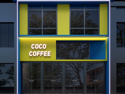 现代简约时尚门头设计su模型