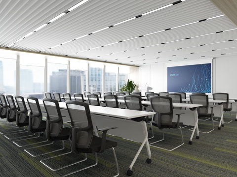  现代培训室 会议室 多功能室  接待室 会客室 研讨室3d模型 