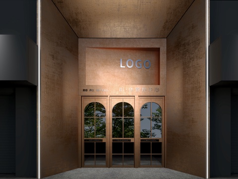 现代高级会所门头设计su模型