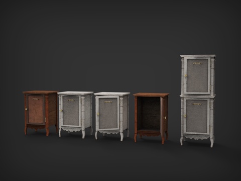  柜子  储物柜  衣柜  木柜  实木柜  旧柜子3d模型 