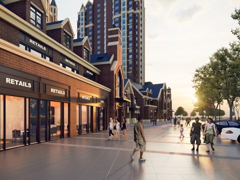 欧式商业街su模型