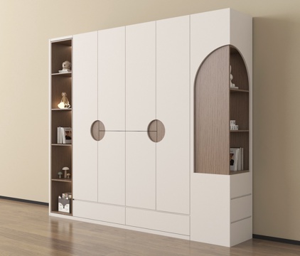 现代衣柜 实木su模型