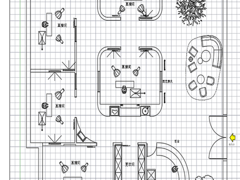 工装空间 / 直播间cad施工图
