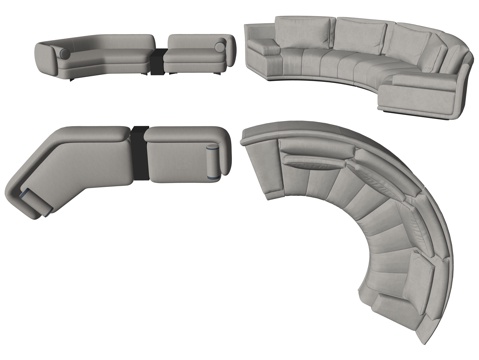 现代多人沙发座椅su模型