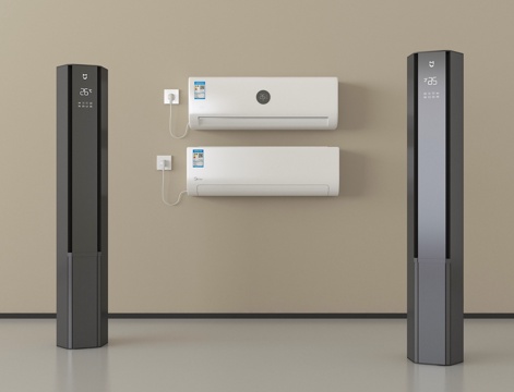 现代空调 立式空调 壁挂式空调su模型