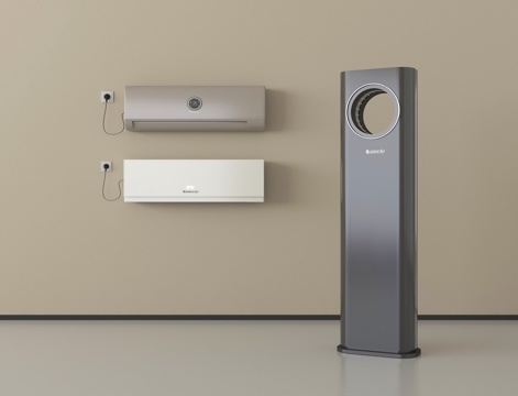 现代空调 立式空调 壁挂式空调su模型