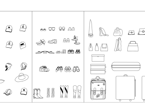 鞋帽包cad施工图
