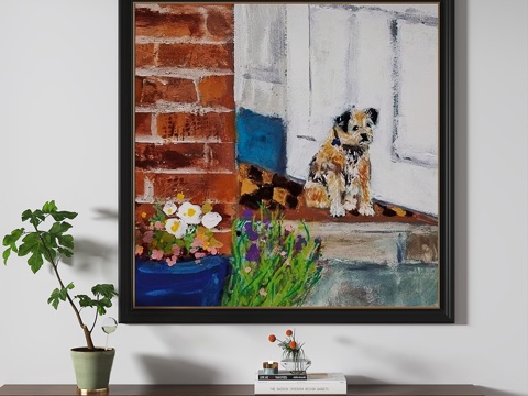 简欧，复古，轻奢，油画，装饰画3d模型