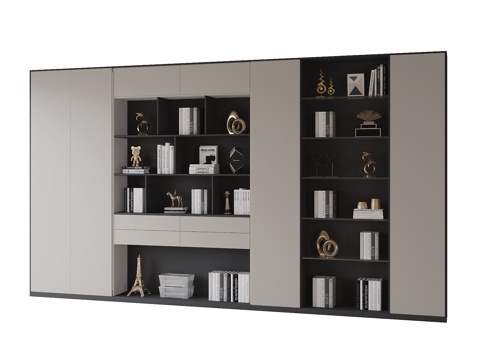 现代书柜su模型