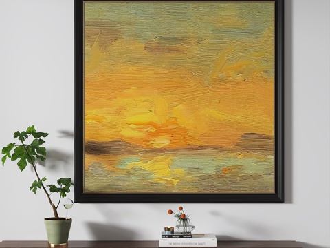 简欧，复古，轻奢，油画，装饰画3d模型